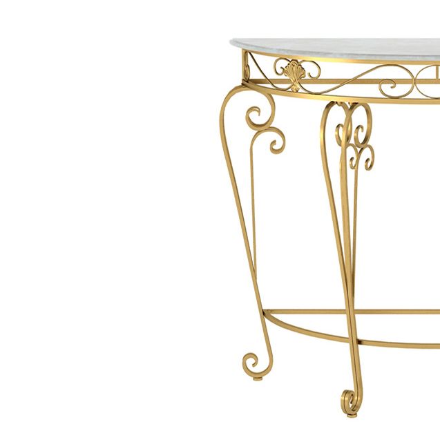 Modern Marble Console Sofa Table Half Moon End Table for Hall