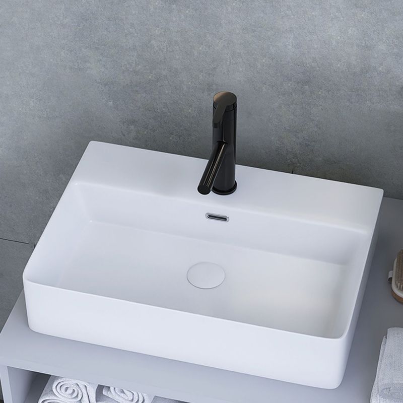 White Trough Bathroom Sink Rectangle Ceramic Trough Bathroom Sink