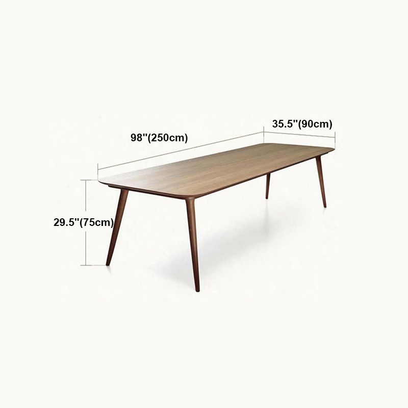 Rectangle Contemporary Dining Table Pine Wood Top Table with 4 Legs