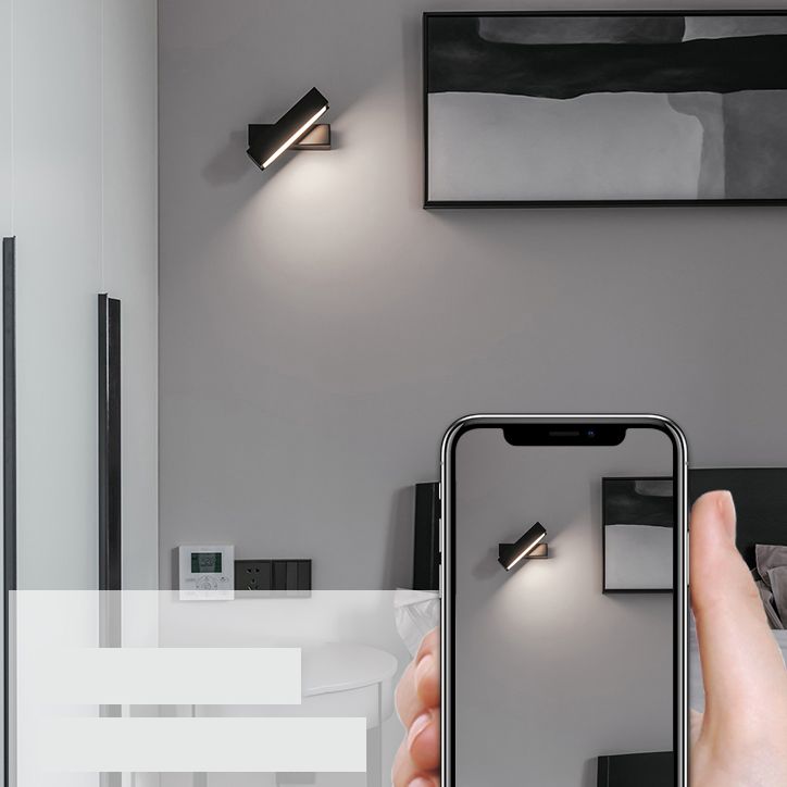 Luz de pared giratoria LED de aluminio en una lámpara de pared acrílica de estilo conciso moderno para dormitorio