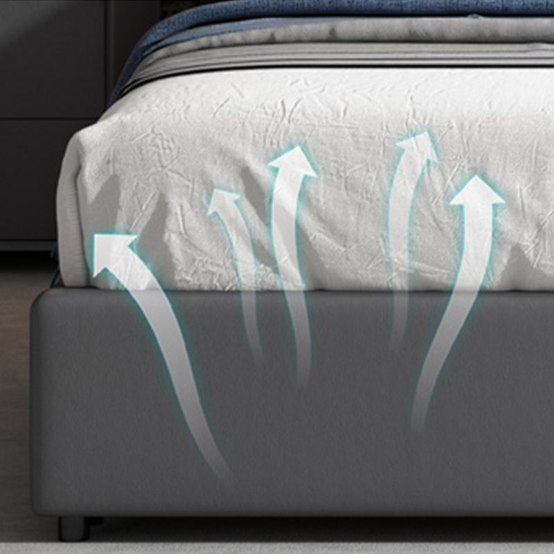 Grey Platform Bed Frame Contemporary Platform Bed with Lift Up Storage