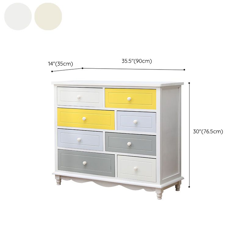 Glam Chest Bedroom Solid Wood Storage Chest in White with Drawers