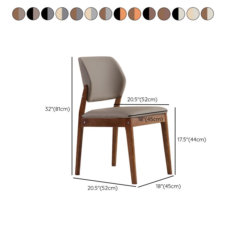 Upholstered Kitchen Side Chair Modern Style Open Back Armless Chair