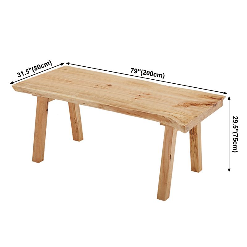 Rectangle Wood Dining Table Modern Pine Table in Nature with 4 Legs for Restaurant