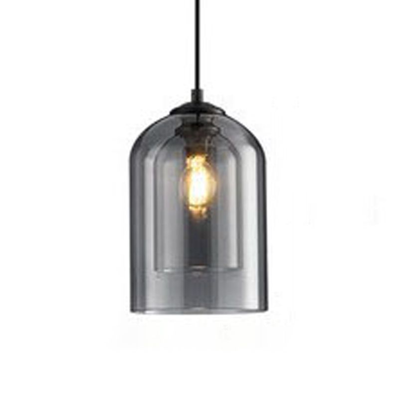 Luz de colgante interior minimalista, vidrio transparente de 1 luces de 1 luces para interiores