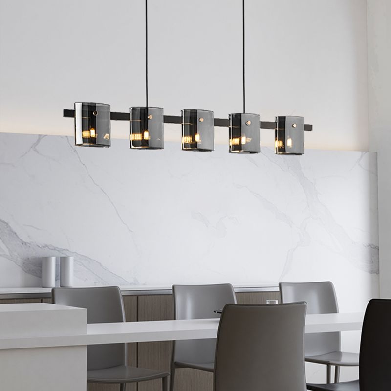 Post Modern Style Tile-shaped Glass Island Light Art Decorative Island Pendant Lamp for Kitchen Bar