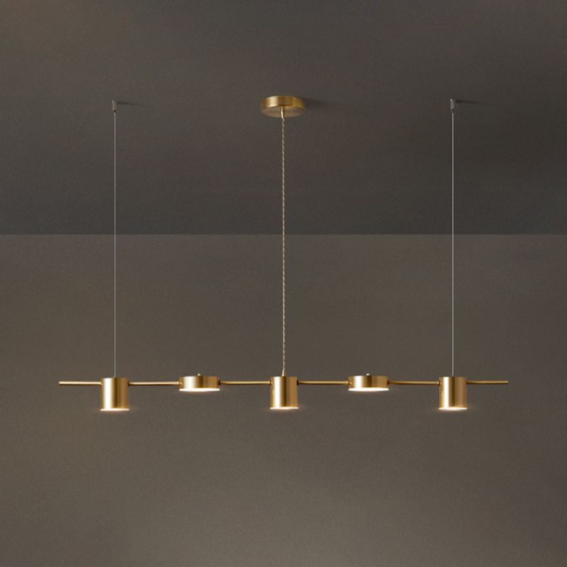 Metal Cylinder Island Pendant Modern Multiple-Light Island Lighting