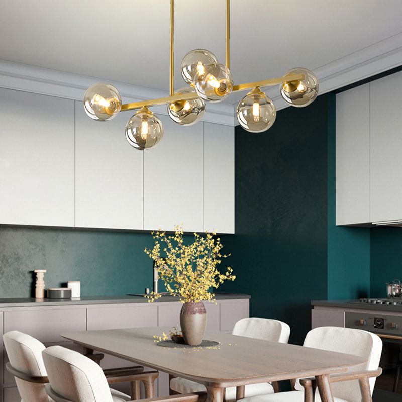 Globe Island Lighting Fixtures Modern Glass Pendant Lighting