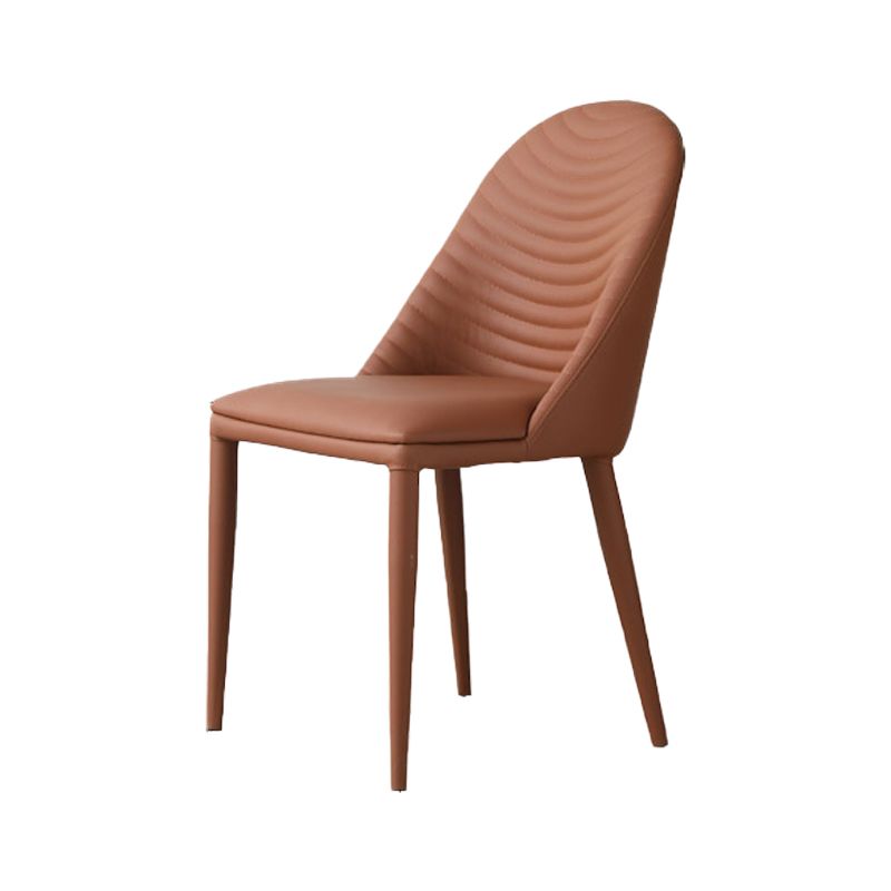 Sillas de comedor de estilo moderno, sillas laterales sin brazos de cocina con patas de metal