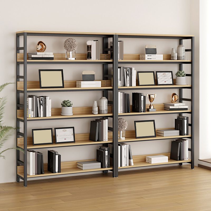 Black Modern Open Back Shelf Bookcase Shelves Included for Home Office