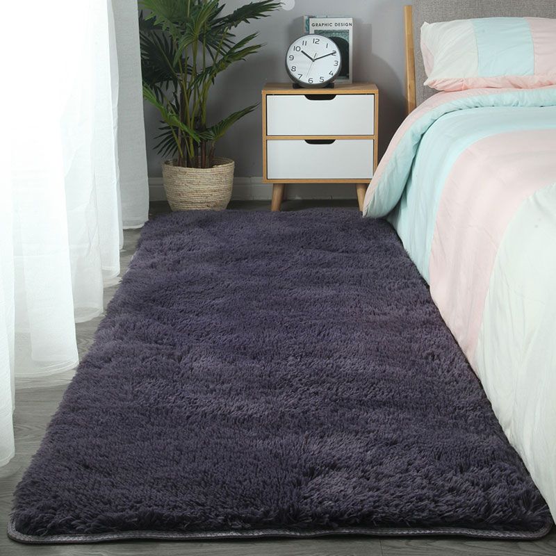 Comfort Plain Shag Carpet Polyester Area Rug Non-Slip Backing Indoor Carpet for Living Room