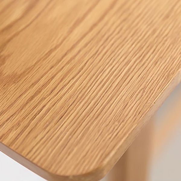 Rectangle Solid Wood Counter Height Table Modern Trestle Base in Brown and Natural