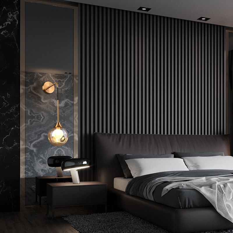 Luce murale a parete sferica in vetro Lucione da parete in stile moderno per camera da letto