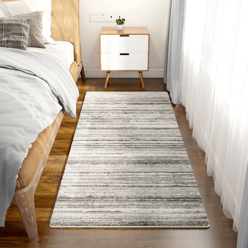 Grey Modern Carpet Geometric Pattern Polyester Area Rug Anti-Slip Area Rug for Bedroom