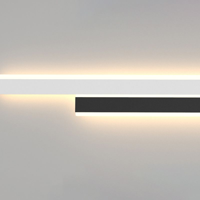 Modern Strip Wall Light Sconces Metal Black and White Sconces for Bedroom