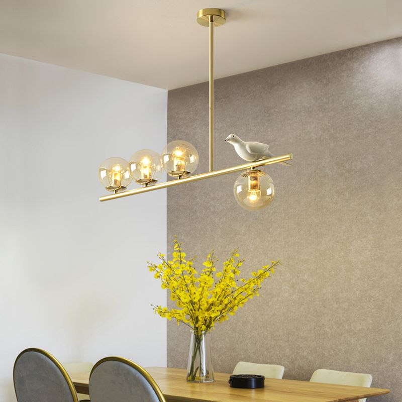 Hanging Island Lights Modern Chandelier Light Fixture in Gold for Dining Room
