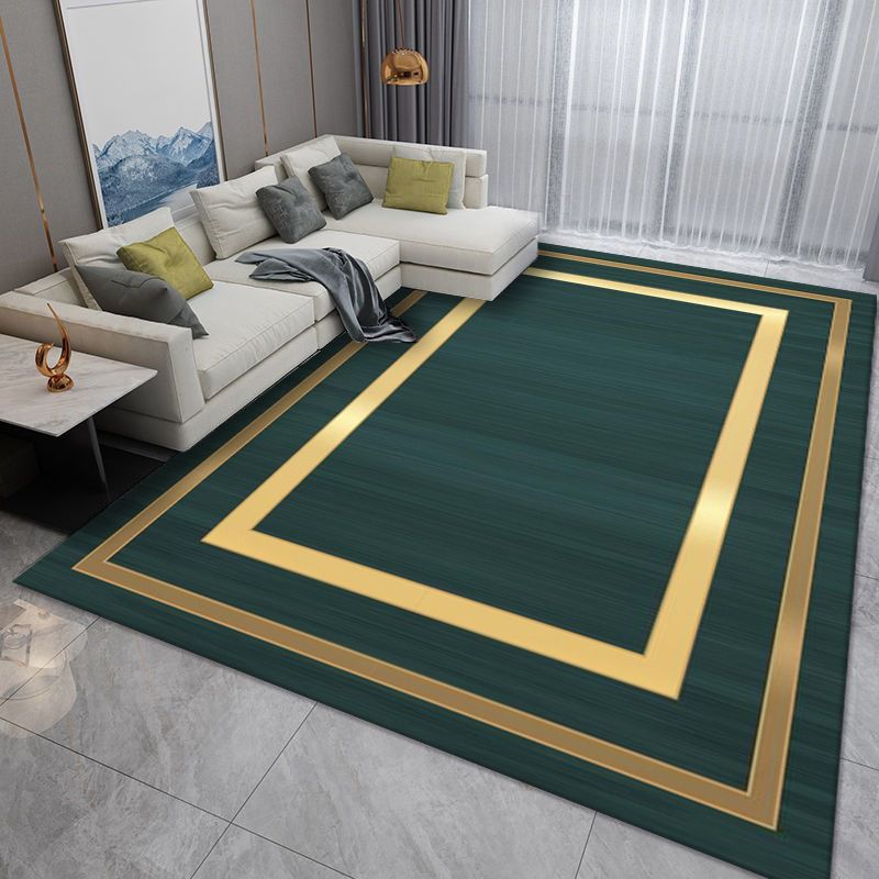 Luxuriant Modern Rug Gold Stripe Rug Washable Rug for Living Room