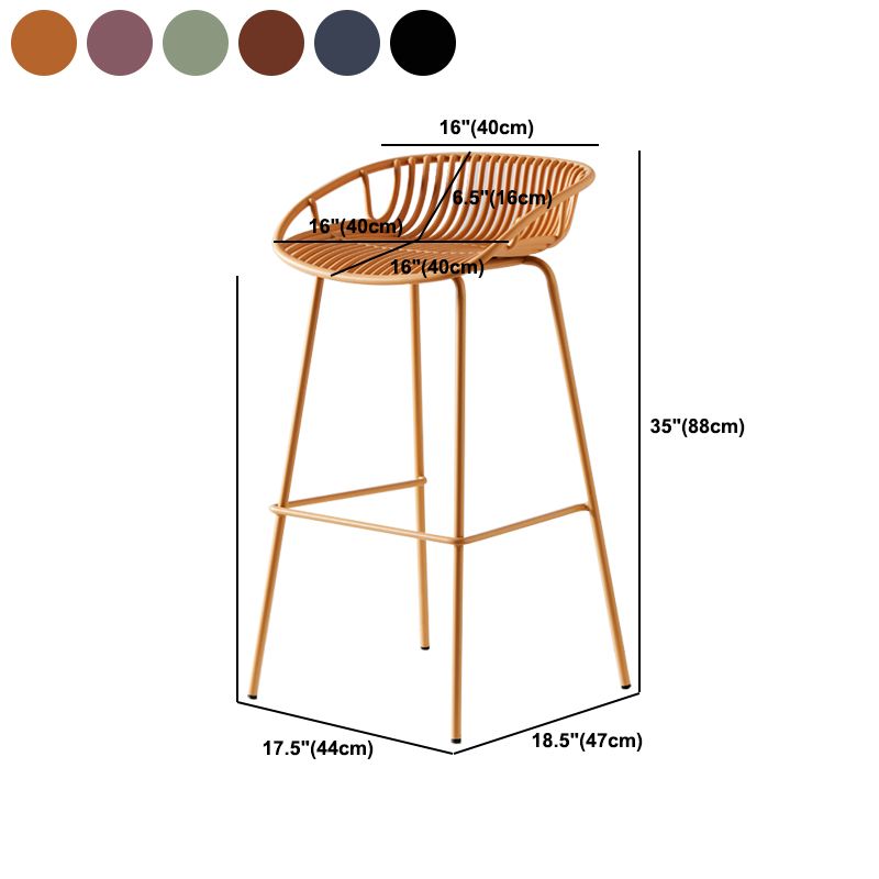 Modern Bar Stool Metal Counter Bar Stool with Metal Legs for Home