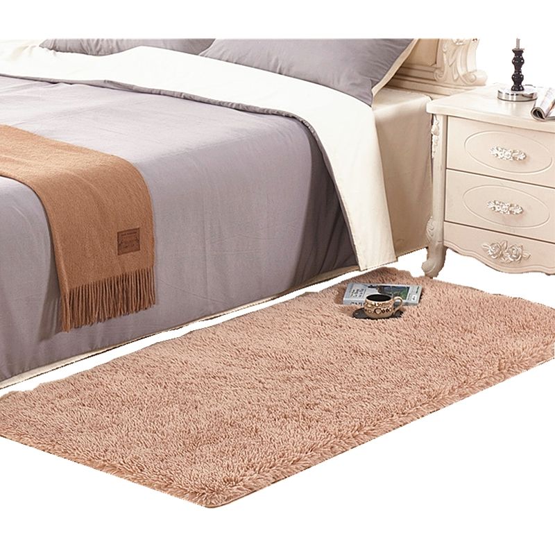 Chic Solid Color Area Rug Plush Modern Area Carpet Non-Slip Backing Rug for Bedroom