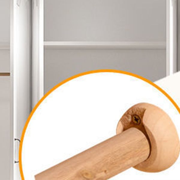 Engineered Wood Wardrobe Closet with Garment Rod White Wardrobe Cabinet