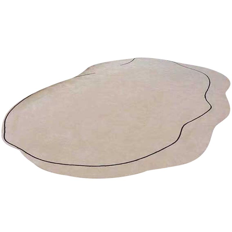 Novelty Shade Tribal Diamond Rug Beige Polyester Carpet Stain Resistant Rug for Bedroom