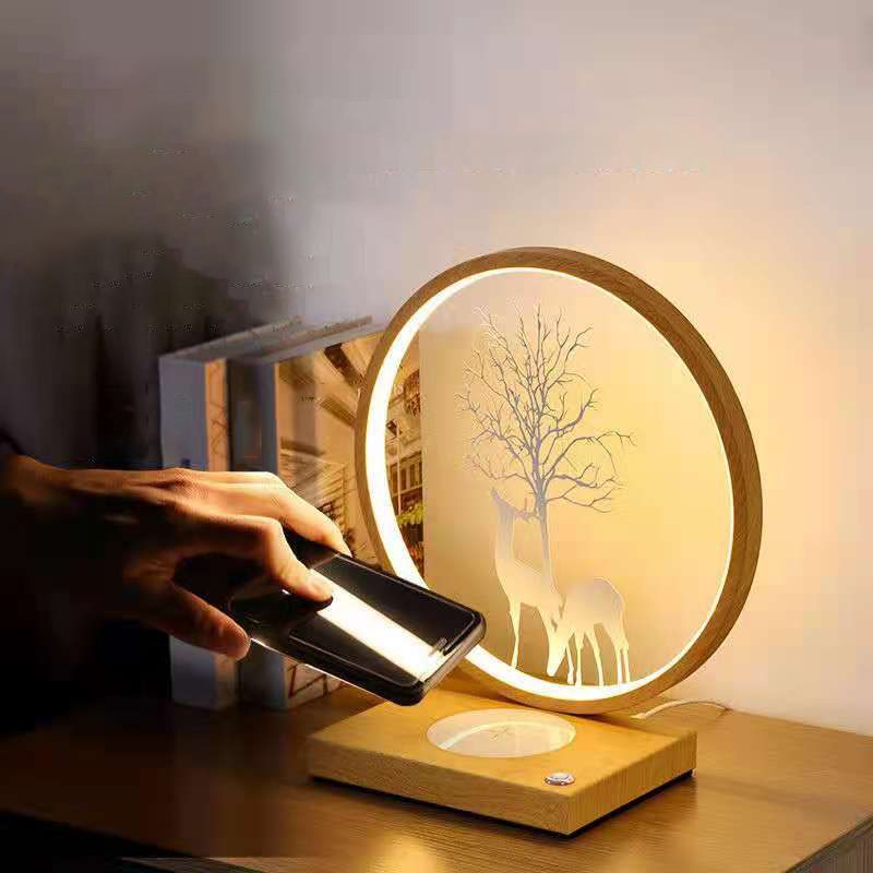 Lampada da scrivania a LED circolare in metallo contemporaneo lampada da tavolo a luce singola