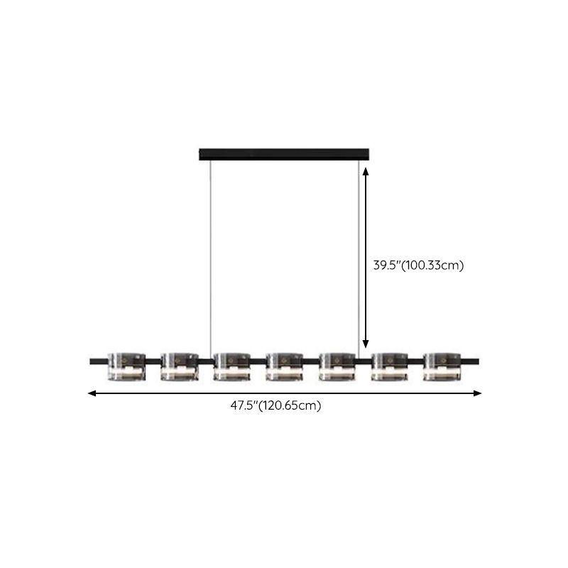 Glass 5 / 7 / 9 - Light LED Pendant Ceiling Fixture Modern Kitchen Island Light in Black
