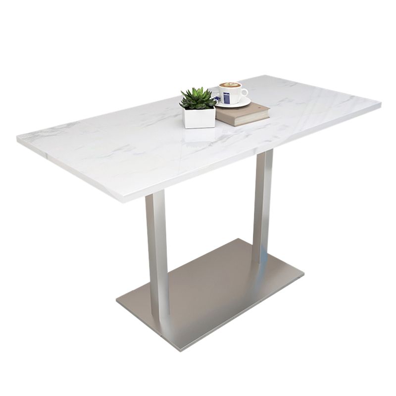 Modern Geometric Stone Dining Table Metal Base for Dining Room