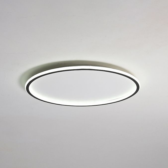 Circular Flush Ceiling Light Fixture Modern Metal LED Black Flush Mount Light Fixture
