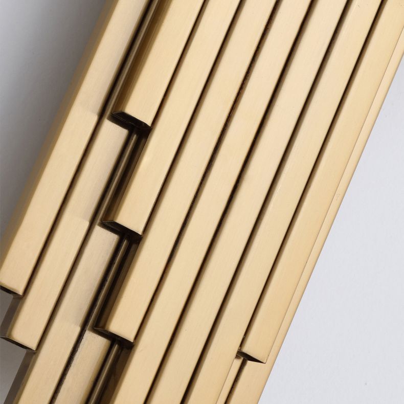 Electroplated Gold Crystal Wall Mount Lamp Postmodern Style Metal Geometric Lines Sconce Light for Dining Room