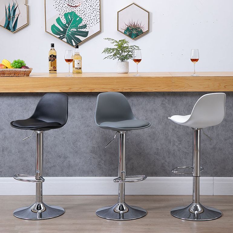 Contemporary Adjustable Height Bar Stool PU Leather Bar Stools for Kitchen