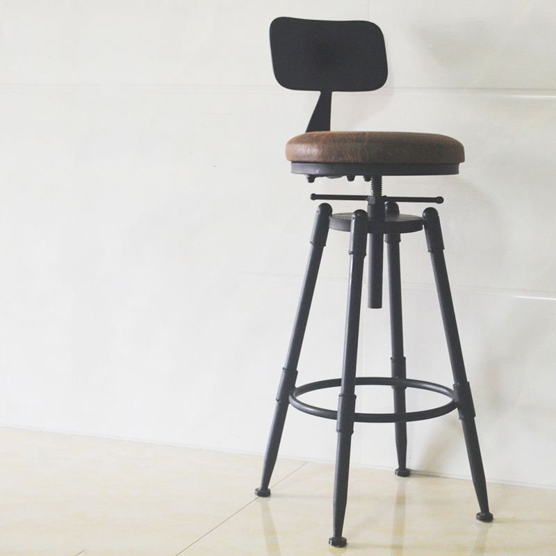 Taburete de bar de metal de estilo industrial con patas de hierro, taburete contrario para barra de cocina