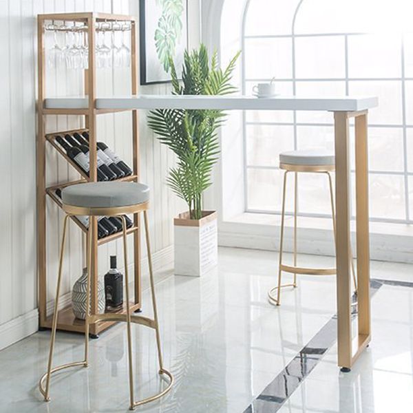 Rectangle Bar Table with High Stools Contemporary Style 1/2/3 Pieces Bar Table Set