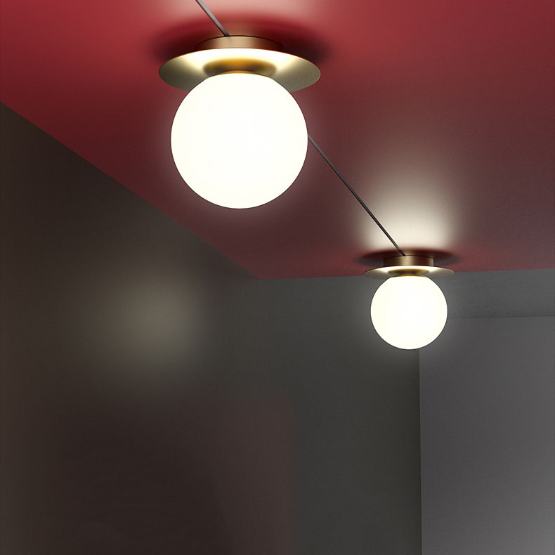 Lámpara de montaje de techo esférico de vidrio lámpara de luz nórdica lámpara de techo