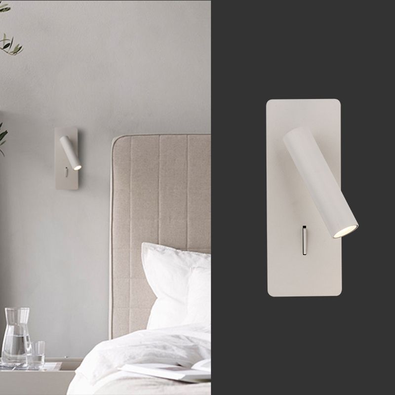 Aluminium Rechteckige LED -Wandlampe im modernen prägnanten Stil Eisenlesen Wandleuchten für Schlafzimmer
