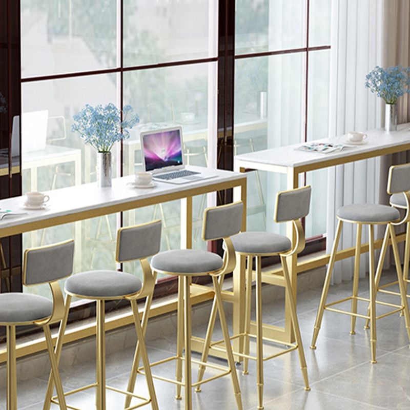 Scandinavian Upholstered Counter Stool Round Bar-height Bar Stool for Indoor