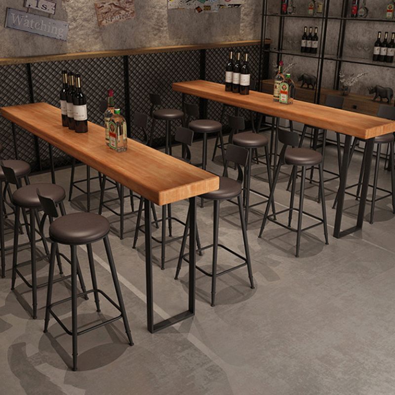 Modern Pub Table Solid Wood Bar Height Rectangle Bar Table for Indoor