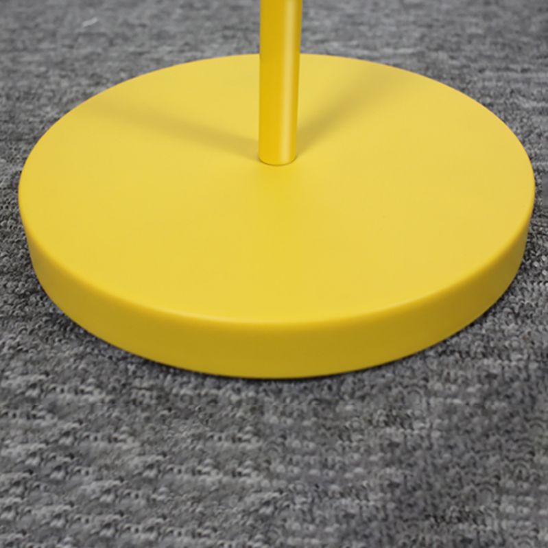 Yellow Bell Shade Floor Lighting Macaron 1 Head Metal Standing Floor Light for Living Room