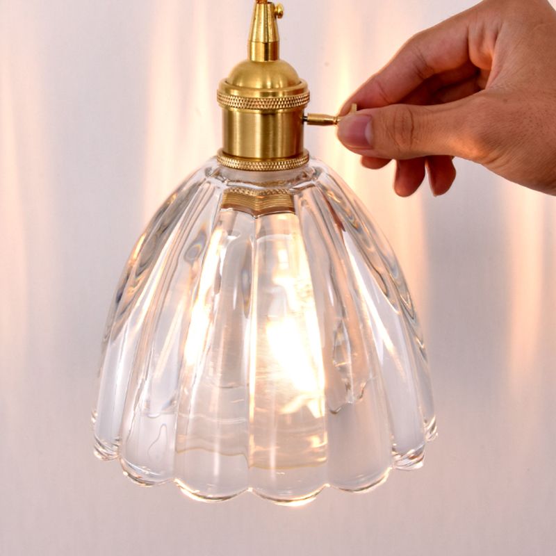 Nordic Style Wall Light Geometry Shape Wall Lamp with Glass Shade for Bedroom