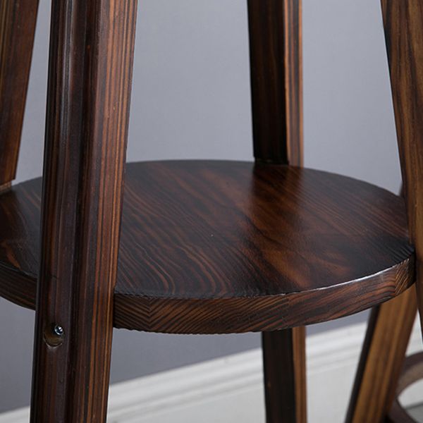 Round Modern Pub Table Set 1/3 Pcs Solid Wood Bar Table for Home