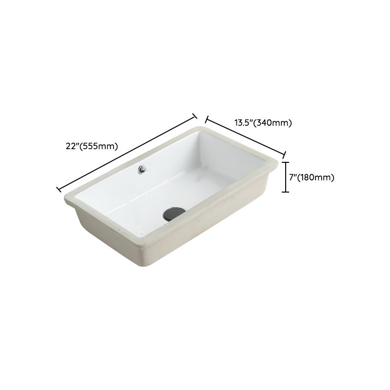Traditional Undermount Bathroom Sink Round Porcelain Shut-Off Valve Included Basin Sink