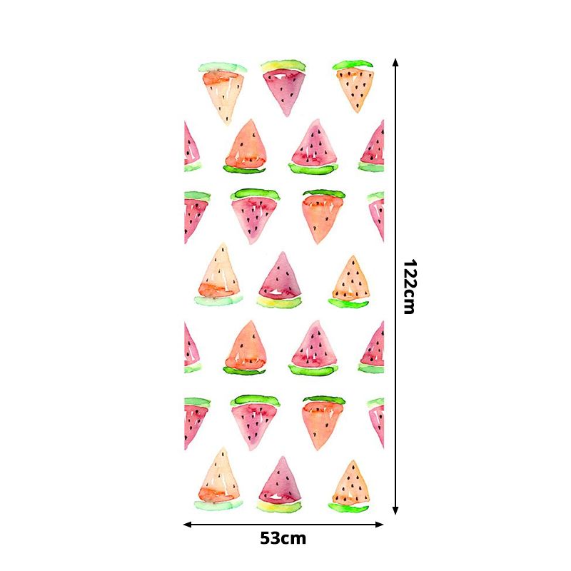 Orange Cartoon Stick Wallpaper Panels 4' x 20.5" Watermelon Slice Wall Covering for Kids Room