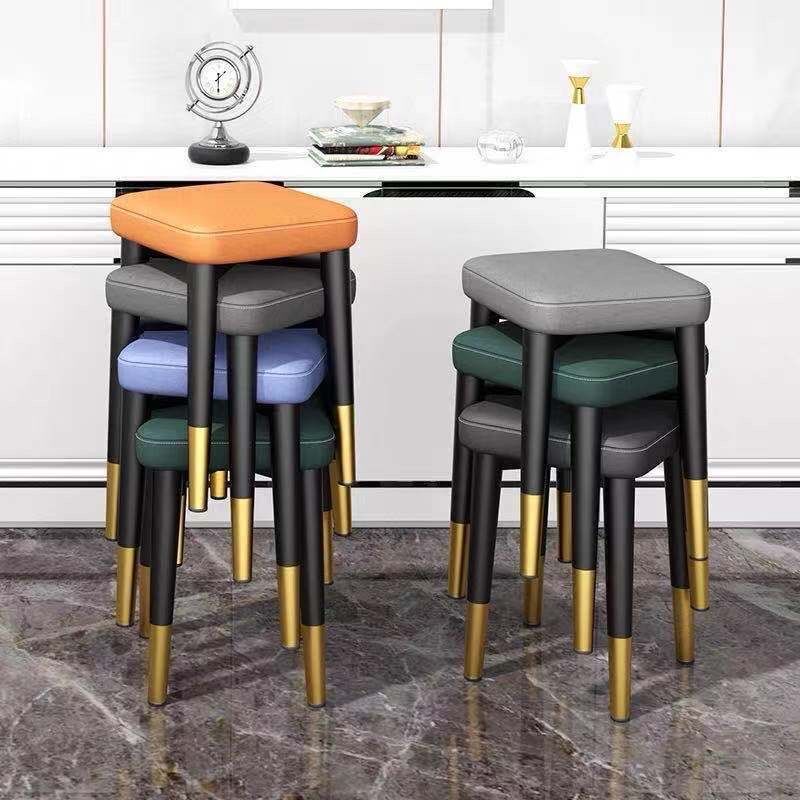 Glam Square Ottoman Whole Colored Faux Leather Mildew Resistant Cube Ottoman