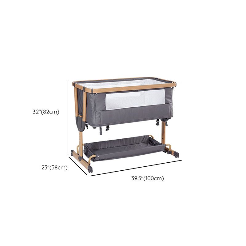 Industrial Nursery Crib Under Crib Storage Baby Crib with Adjustable Height