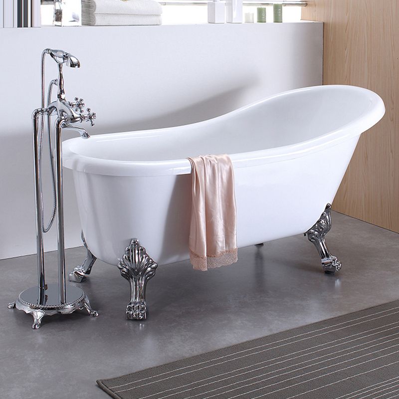 Acrylic Soaking Bathtub Antique Finish Oval Freestanding Bath Tub (Faucet not Included)