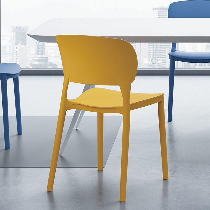 Contemporary Style Dining Chair Armless Dining Chair with Plastic Legs for Kitchen