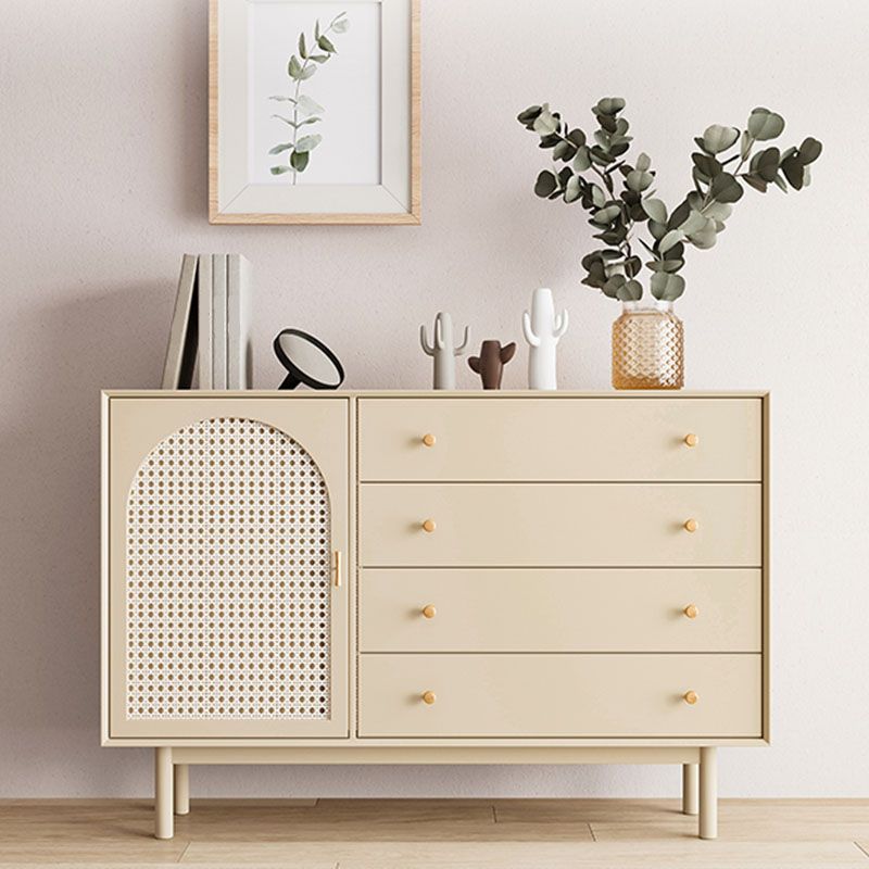 Beige Contemporary Sideboard Engineered Wood Sideboard for Dining Room