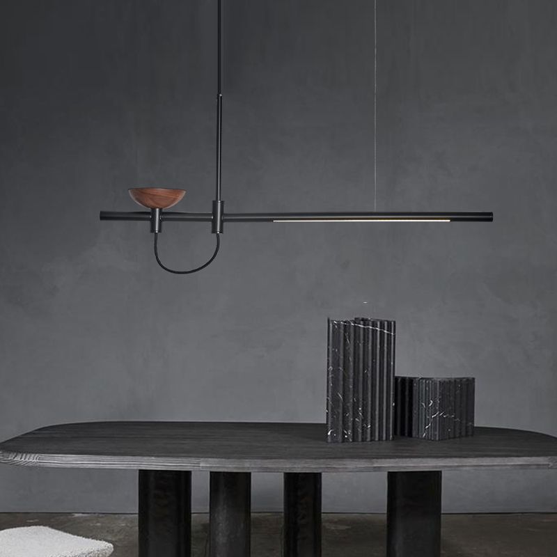 Luces colgantes lineales de estilo moderno 2 luces colgantes de la isla ligera