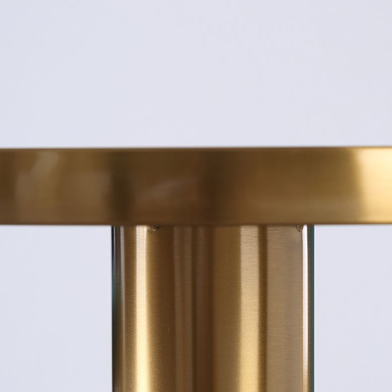 Marble Top Glossy End Table,21.6" Tall Round Pedestal End Table
