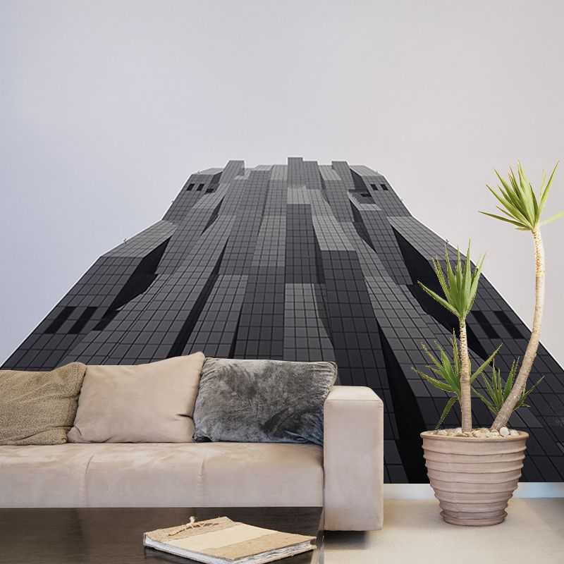 City Building Mural Wallpaper Moisture Resistant Wall Covering for Meeting Room